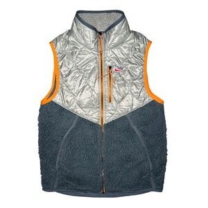 Nike Heritage Hybrid Sherpa Puffer Vest Mens Small Green